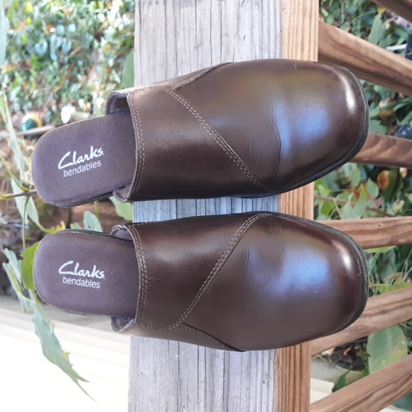 Clarks shoes bendables mules brown size 7 - Picture 2 of 6